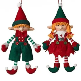 10" Stuffed Elf Ornament