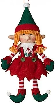 10" Stuffed Elf Ornament