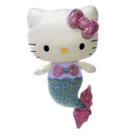 12" Sanrio Hello Kitty Mermaid with Pink Bow and Blue Tail Stuffed Plush