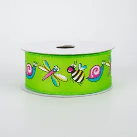 1.5" Bug Ribbon: Lime Green (10 Yards)