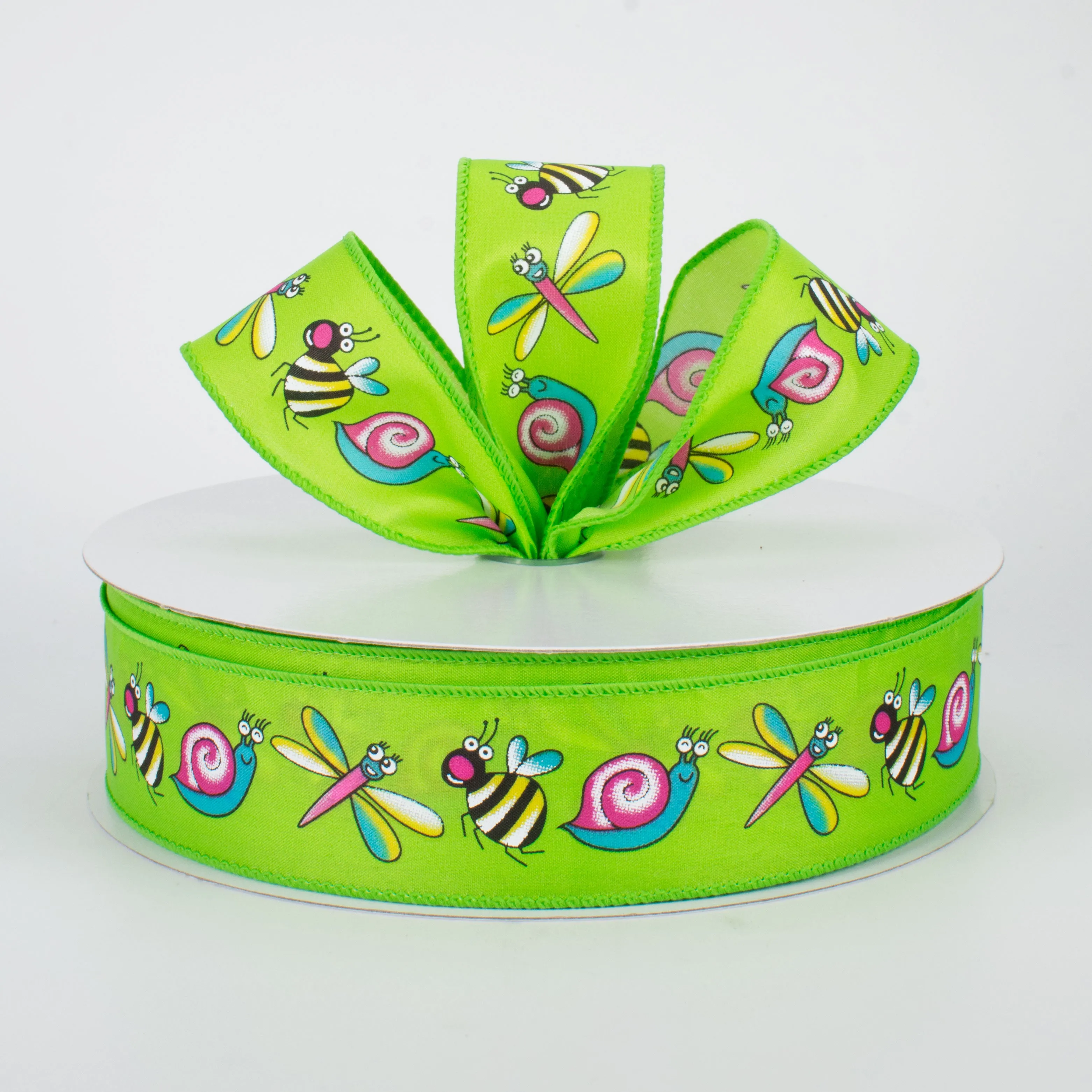 1.5" Bug Ribbon: Lime Green (50 Yards)