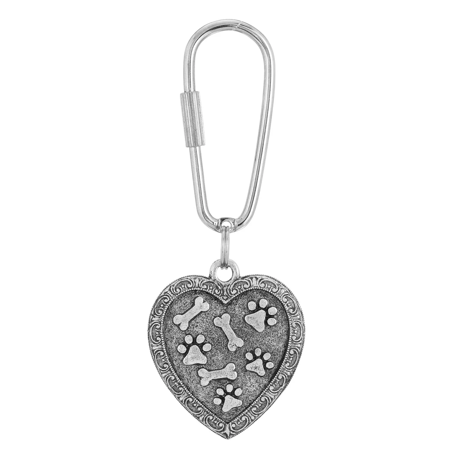 1928 Jewelry&reg; Pewter Bone And Paw Heart Key Fob