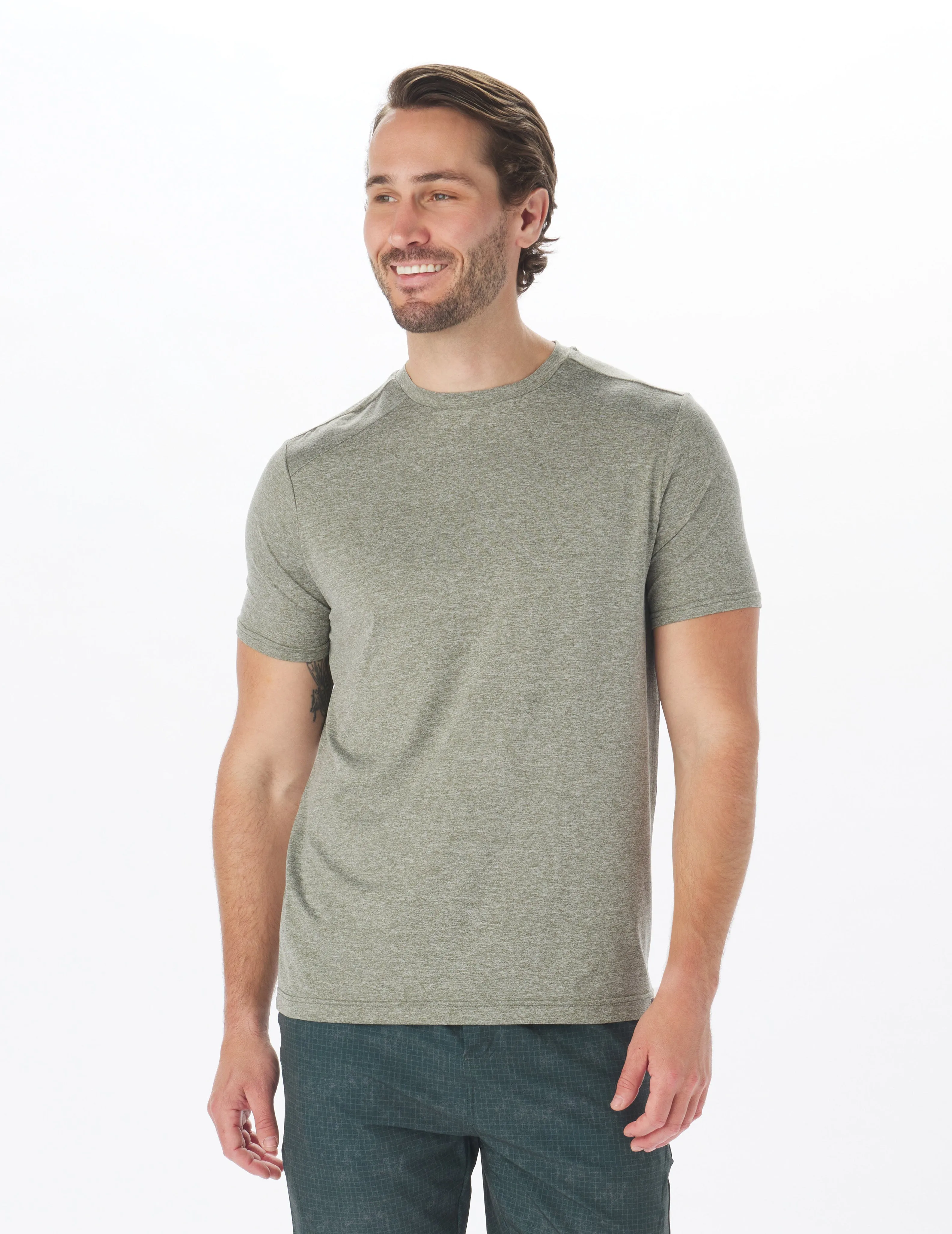 2 Pack Salton Short Sleeve: Forest Green and Oatmilk/White Stripe