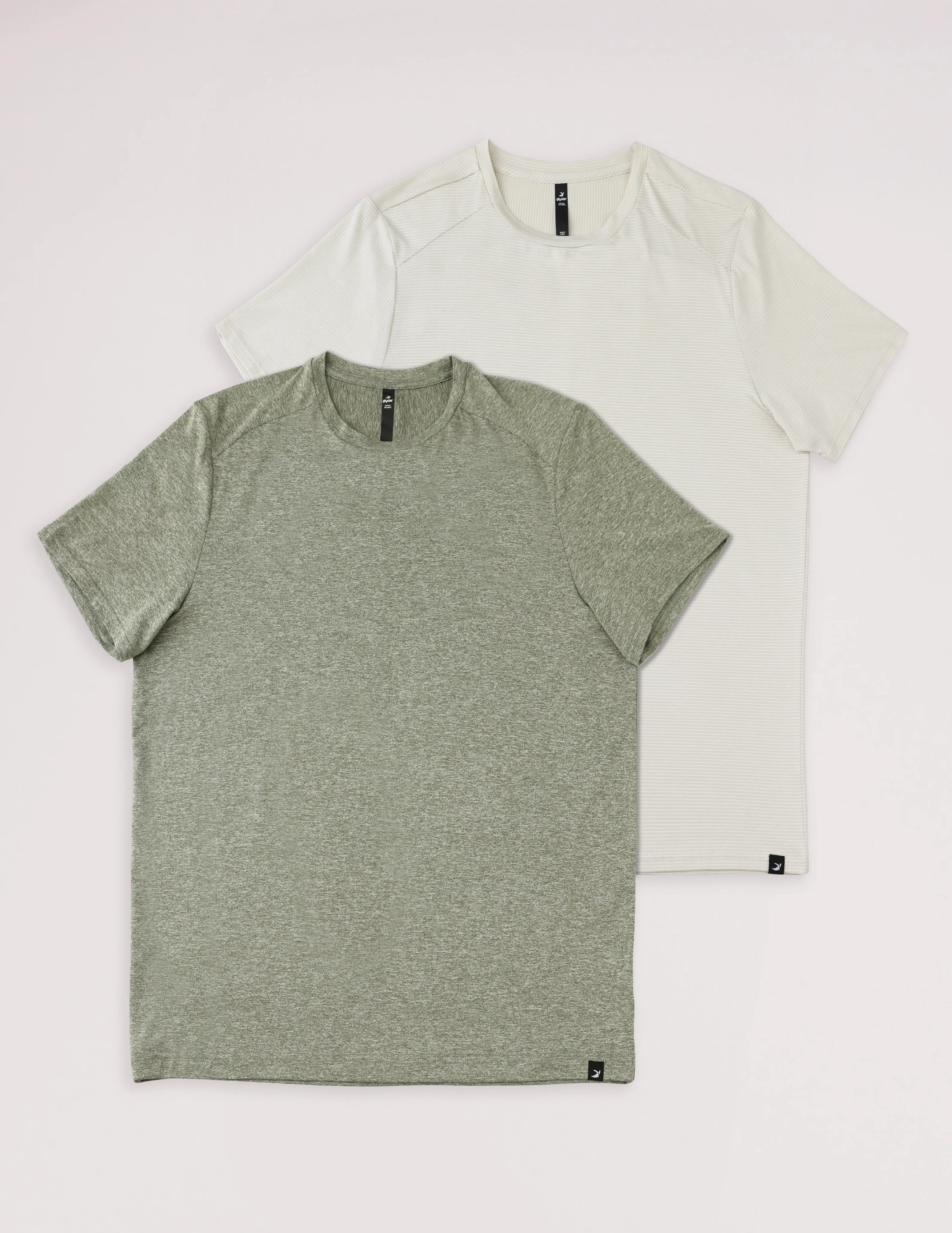 2 Pack Salton Short Sleeve: Forest Green and Oatmilk/White Stripe