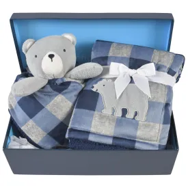 2-Piece Baby & Toddler Boys Bear Blanket & Security Blanket Set