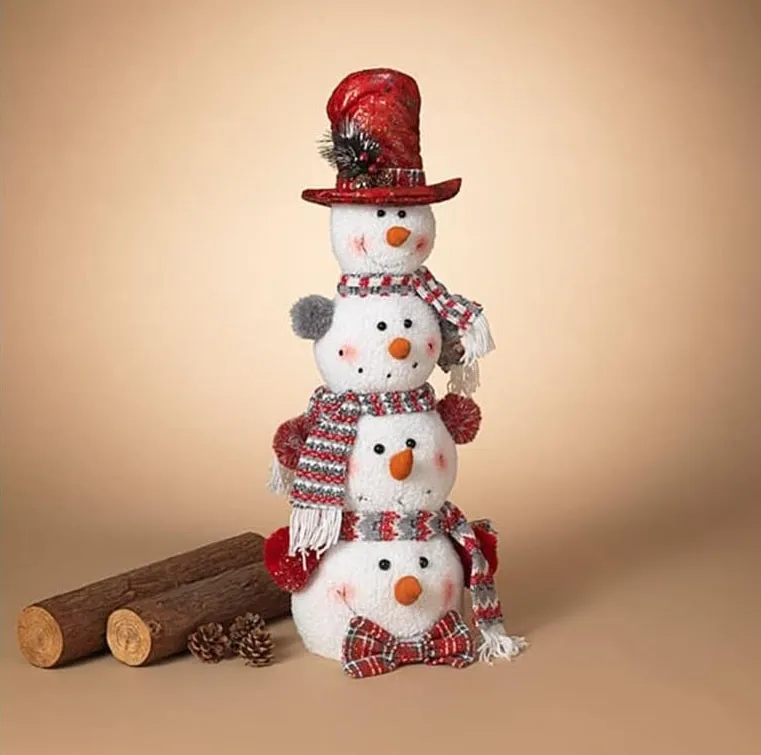 26" Snowman Stack Plush Decoration