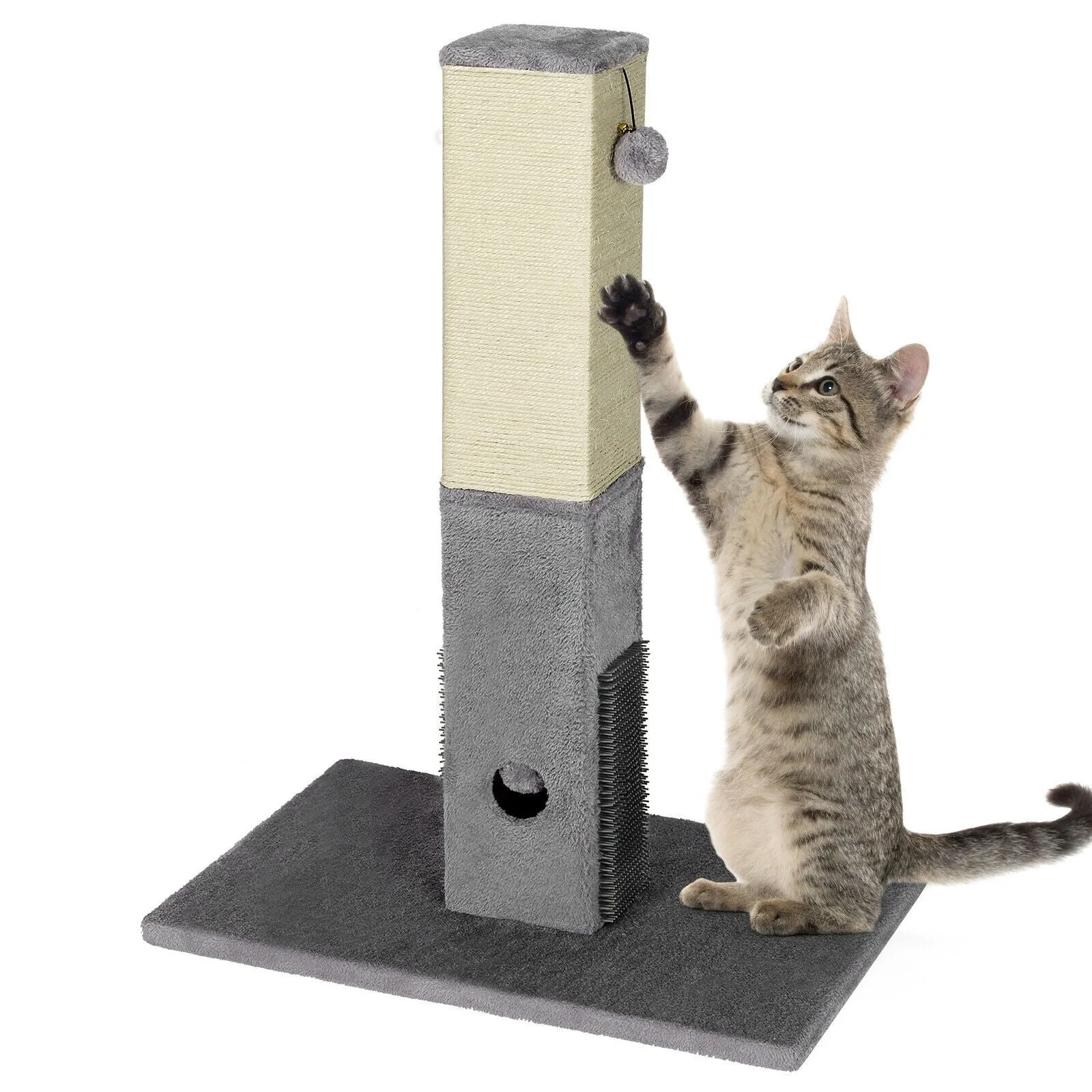 31" Tall Cat Scratching Post with Sisal Rope - Grey