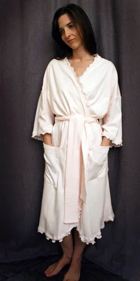 3/4 Length Wrap Robe Check Collection