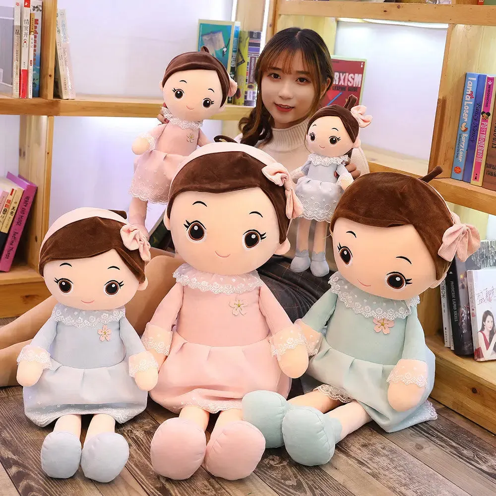 40cm Kawaii Baby Toys Girls with Lace Skirt Plush Toys Stuffed Lovely Dolls Soft Pillow for Kids Birthday Girls Valentine Gifts