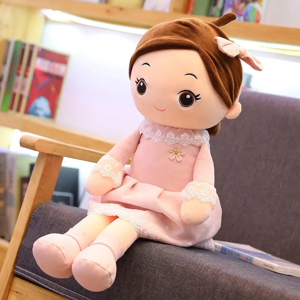 40cm Kawaii Baby Toys Girls with Lace Skirt Plush Toys Stuffed Lovely Dolls Soft Pillow for Kids Birthday Girls Valentine Gifts