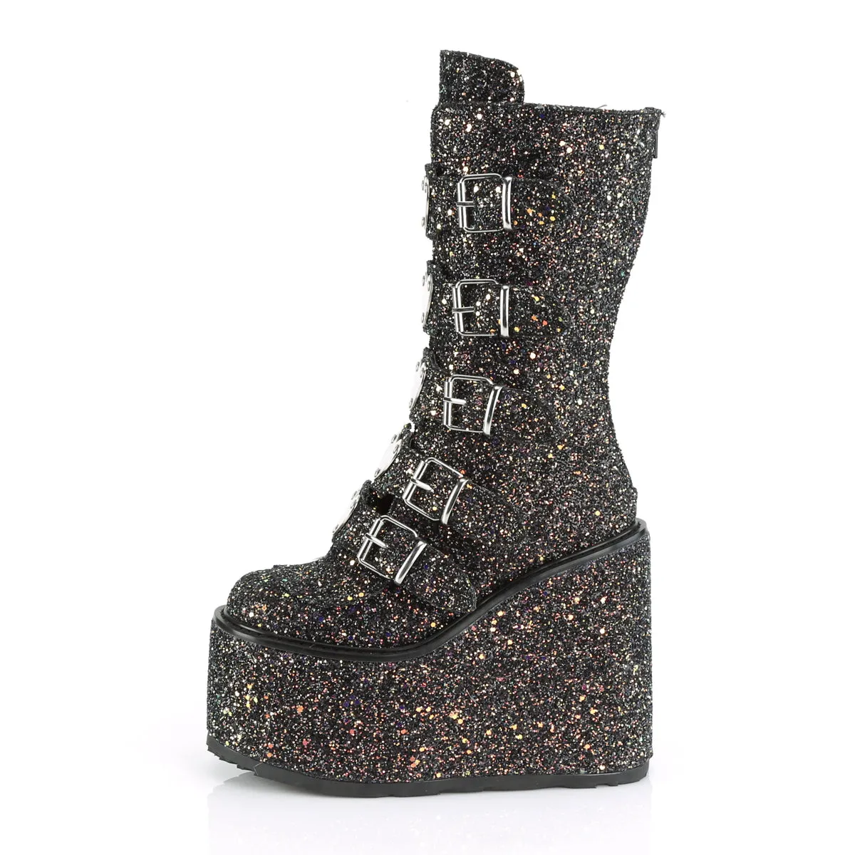 5 Inch Platform SWING-230G Black Glitter