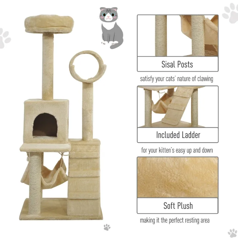 52" Cat Tree Condo with Hammock - Beige