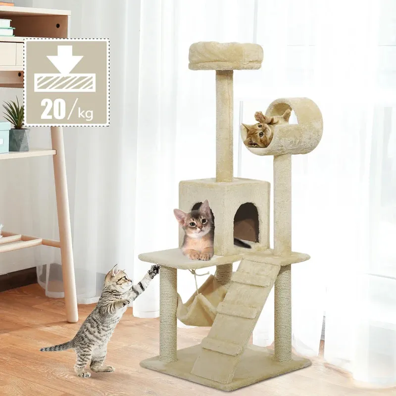 52" Cat Tree Condo with Hammock - Beige