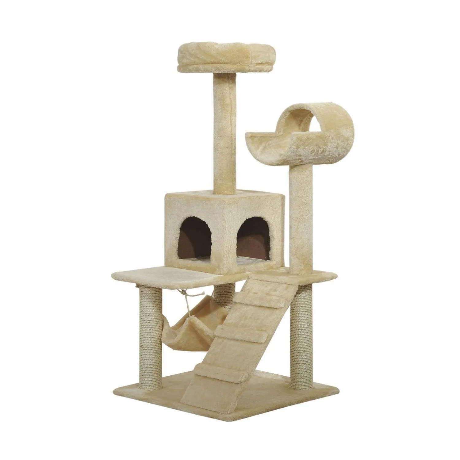 52" Cat Tree Condo with Hammock - Beige