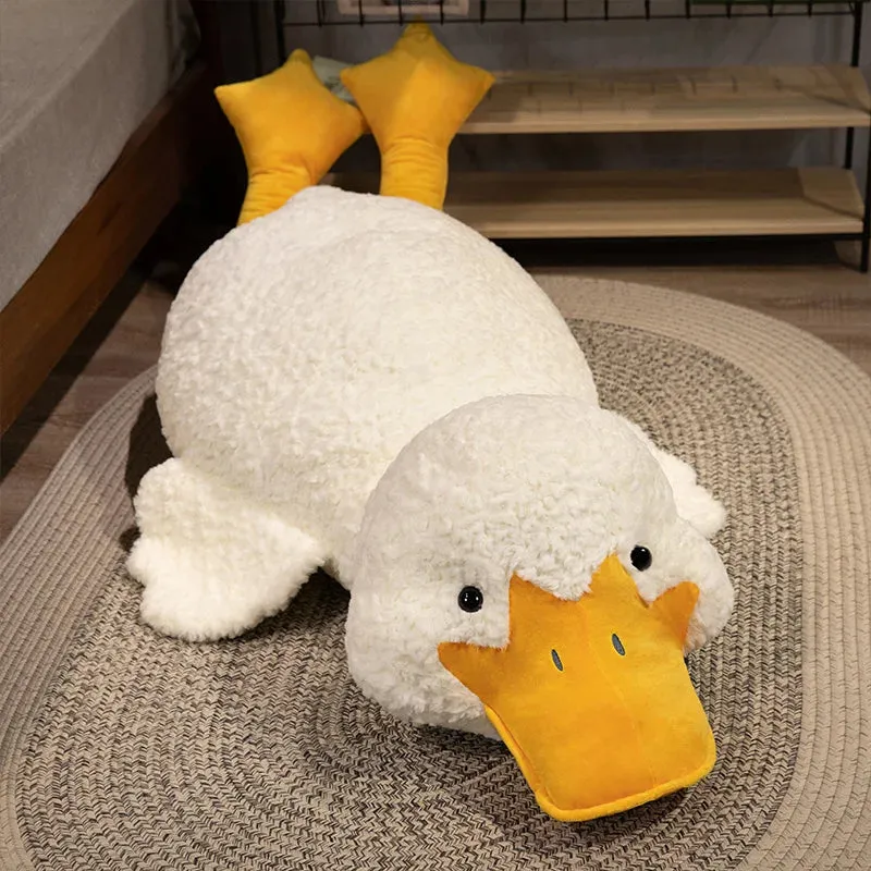 55/70/120CM Big Stuffed Animal Duck Plush Toys Soft Duck Plush Pillow Mat Sleeping Cushion Birthday Valentine's Gift