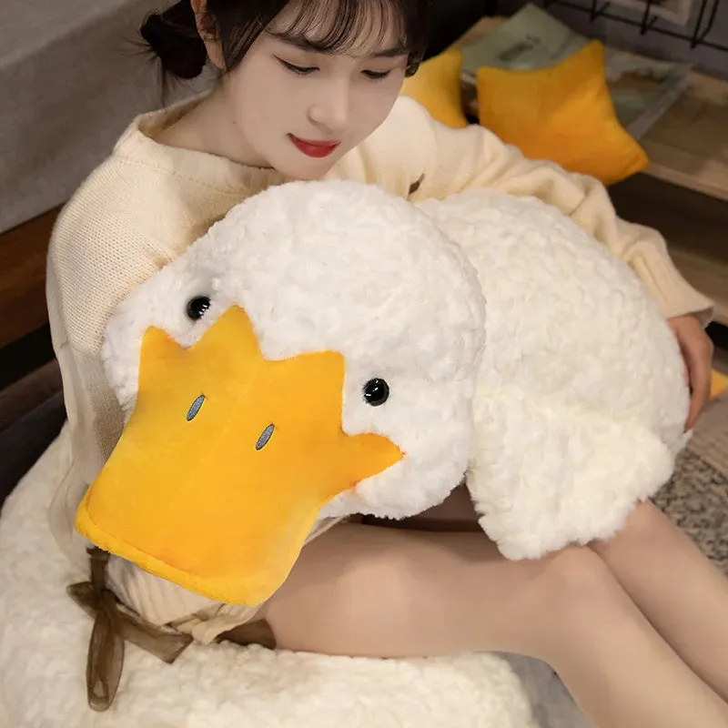 55/70/120CM Big Stuffed Animal Duck Plush Toys Soft Duck Plush Pillow Mat Sleeping Cushion Birthday Valentine's Gift