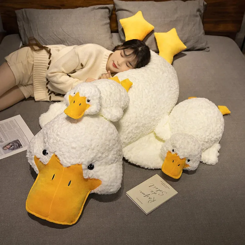 55/70/120CM Big Stuffed Animal Duck Plush Toys Soft Duck Plush Pillow Mat Sleeping Cushion Birthday Valentine's Gift