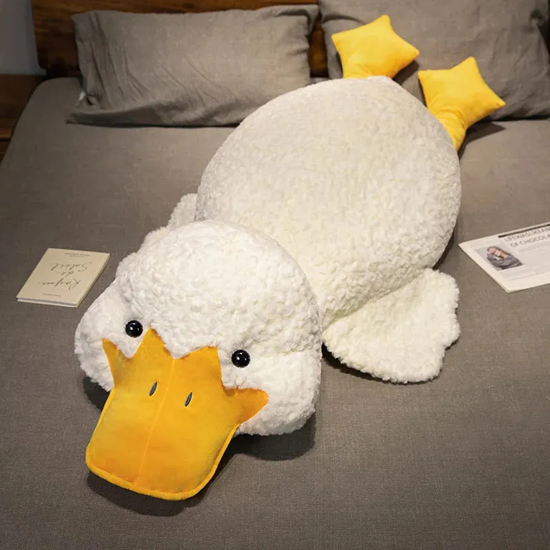 55/70/120CM Big Stuffed Animal Duck Plush Toys Soft Duck Plush Pillow Mat Sleeping Cushion Birthday Valentine's Gift