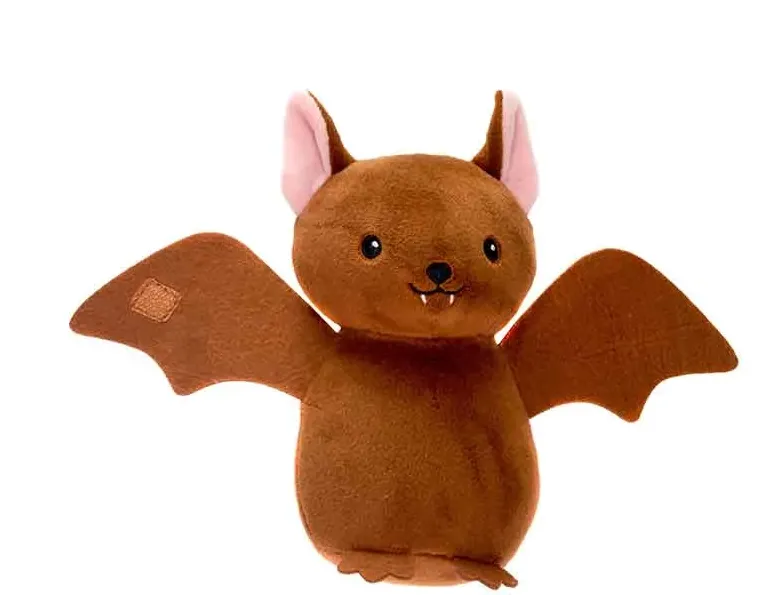 6" Black or Brown Bat with Foldable Flap Wings Stuffed Plush