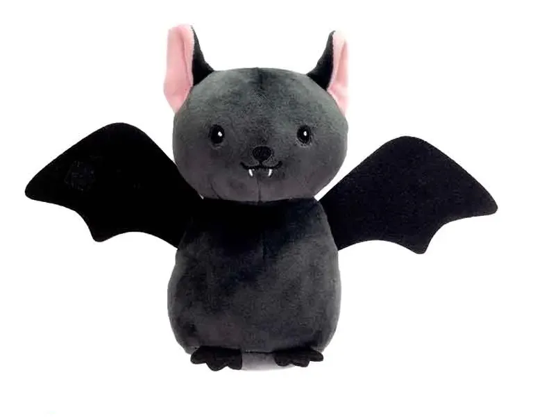 6" Black or Brown Bat with Foldable Flap Wings Stuffed Plush