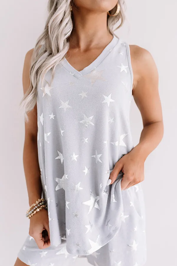 A Hint Of Stardust Shift Tank In Grey