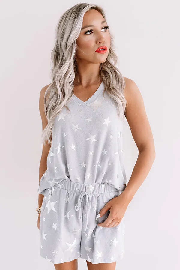 A Hint Of Stardust Shift Tank In Grey