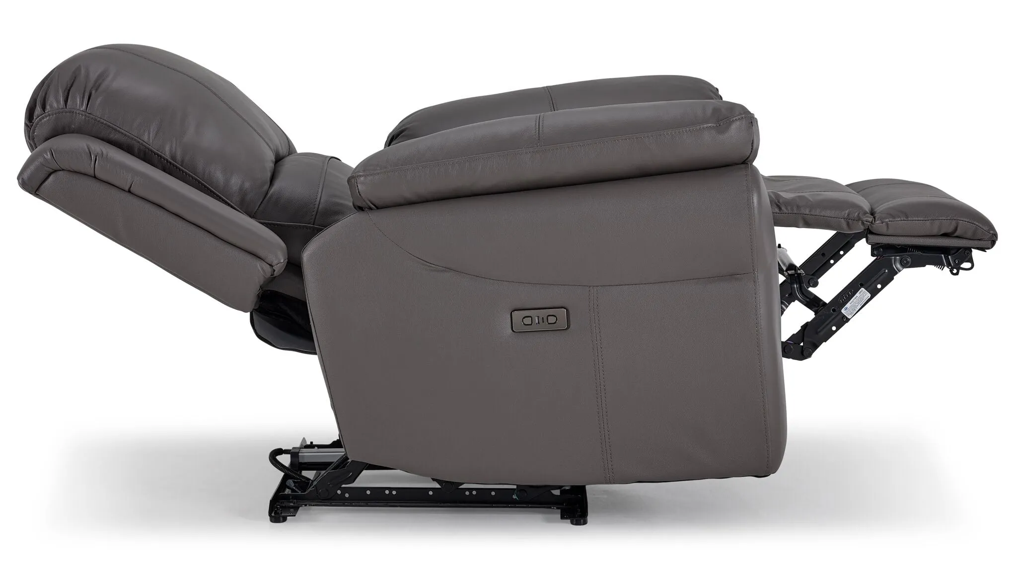 Alba Leather Power Recliner - Grey