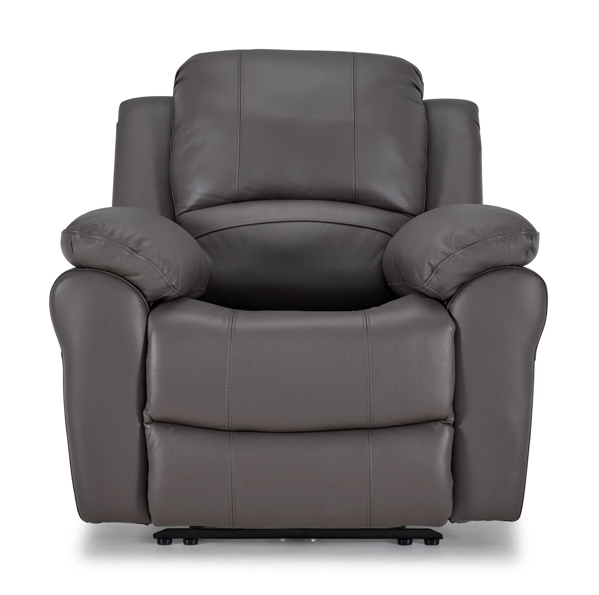 Alba Leather Power Recliner - Grey