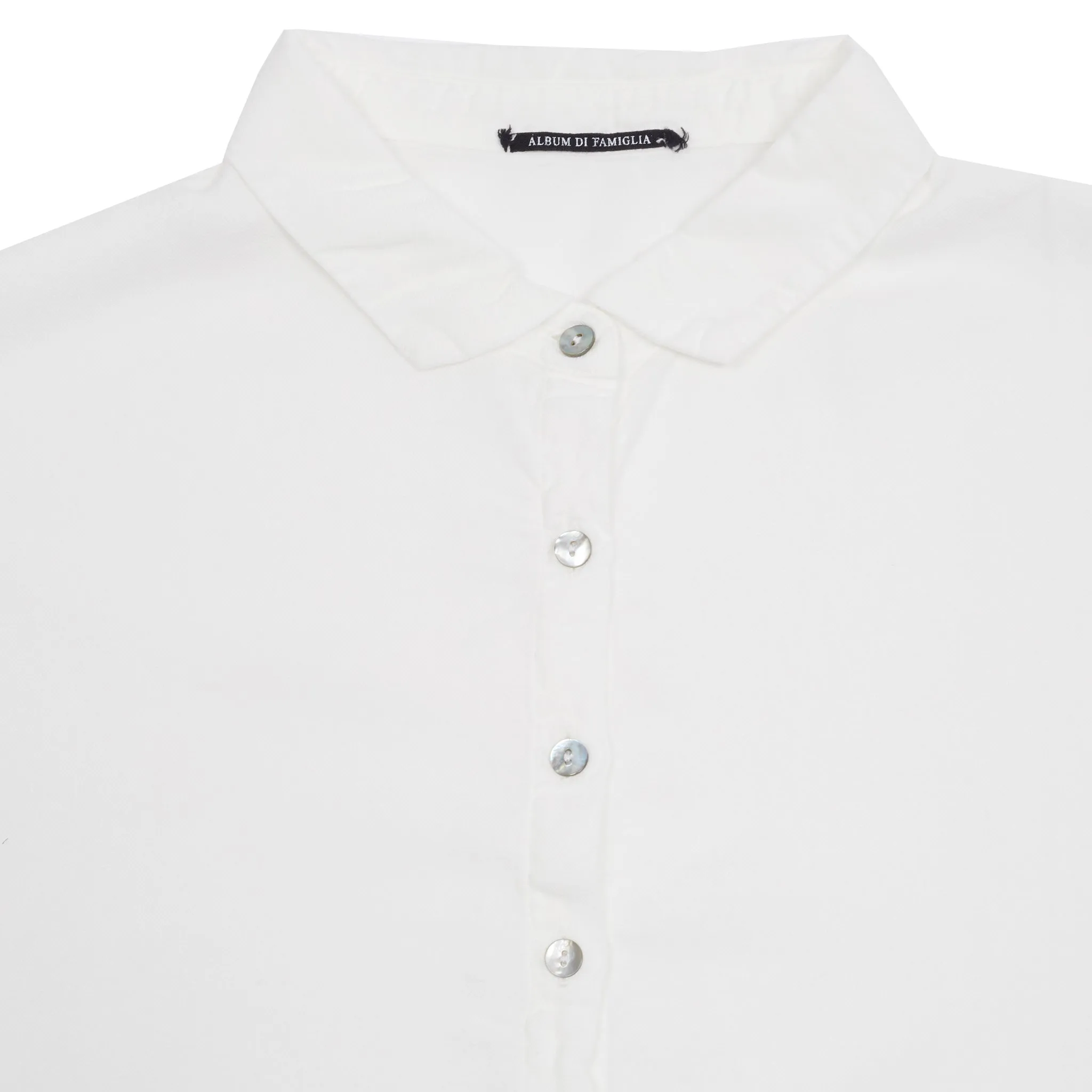 Album Di Famiglia Viscose/Cotton Short Collar Shirt TVC in Milk