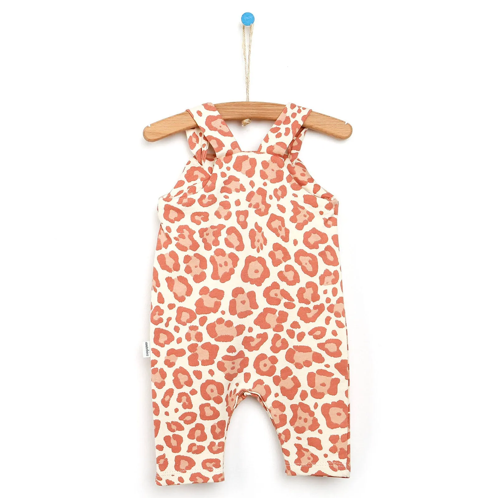 Antebies Newborn Cheetah Organic Overall - Mink