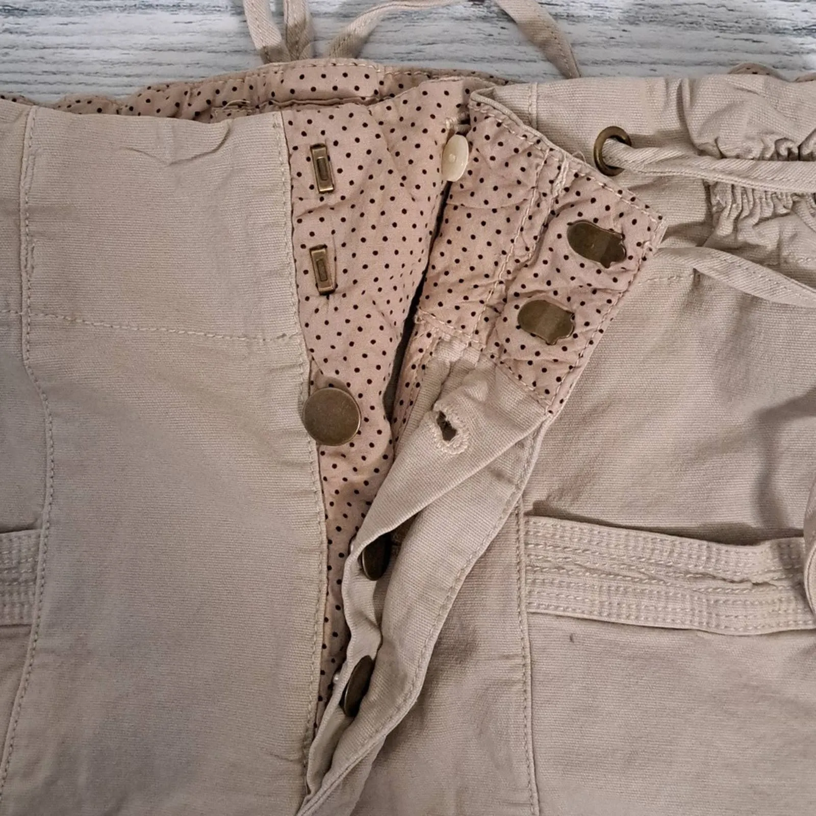 Anthropologie Cotton Tie Skirt Khaki