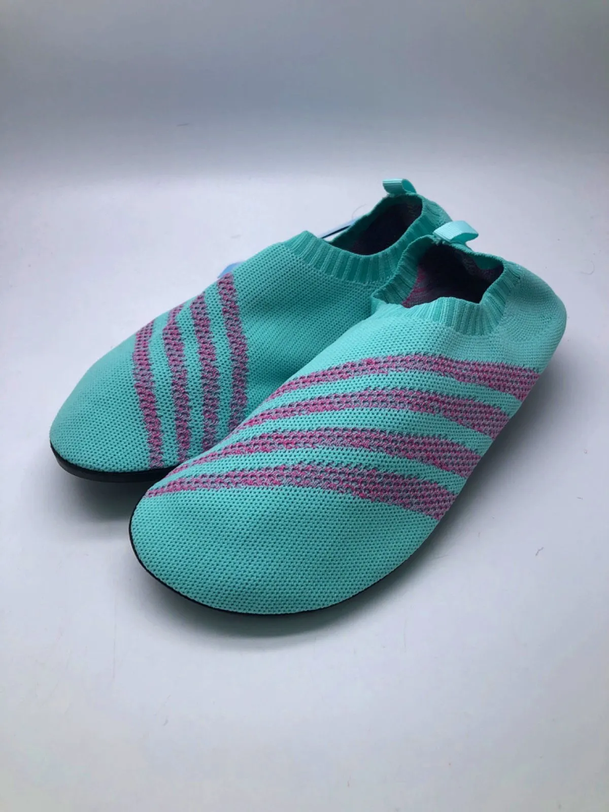 Aqua Blue  Knit Yoga Slippers / Aqua Watersport trainers UK 8.5/9.5