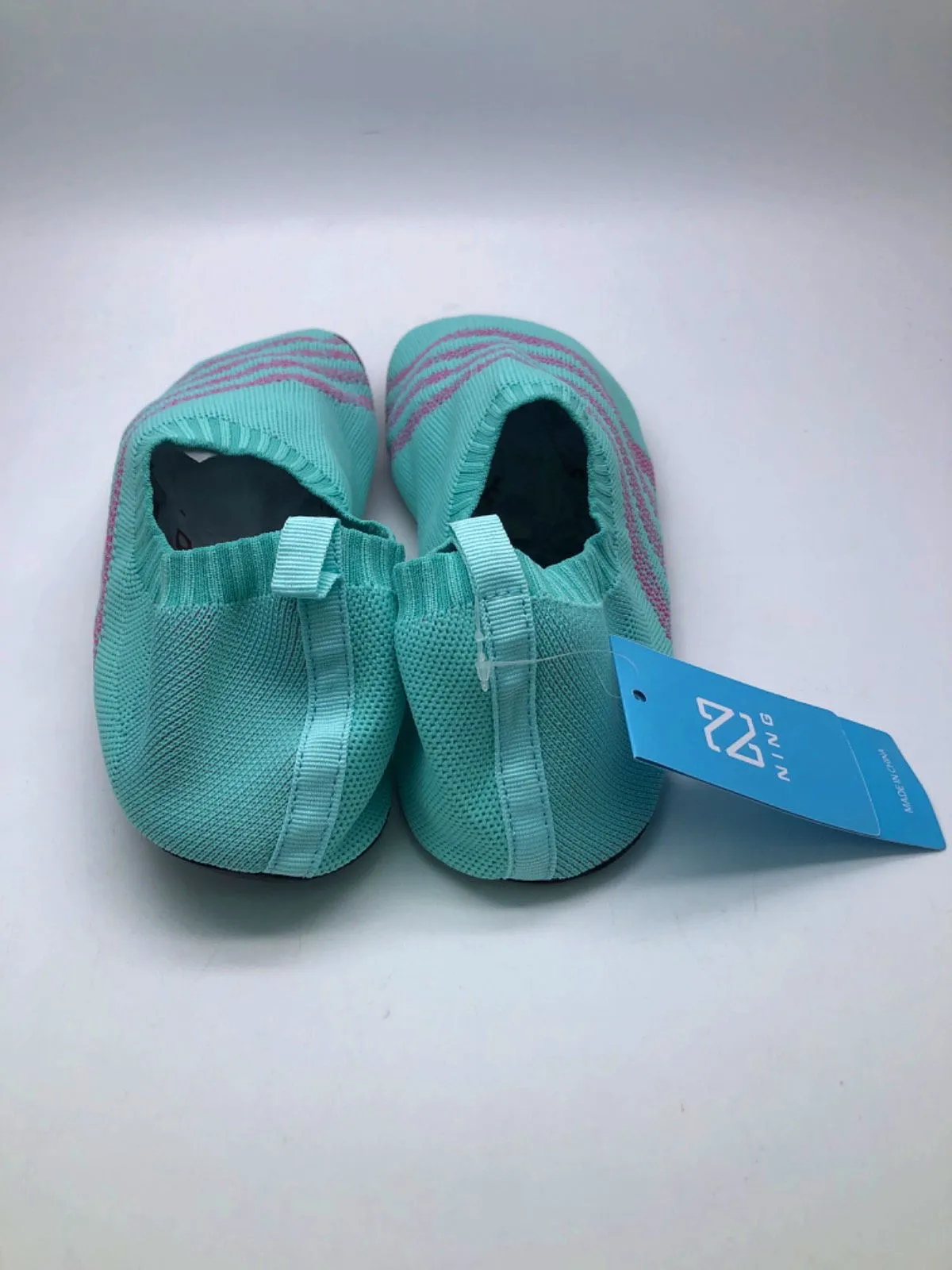 Aqua Blue  Knit Yoga Slippers / Aqua Watersport trainers UK 8.5/9.5