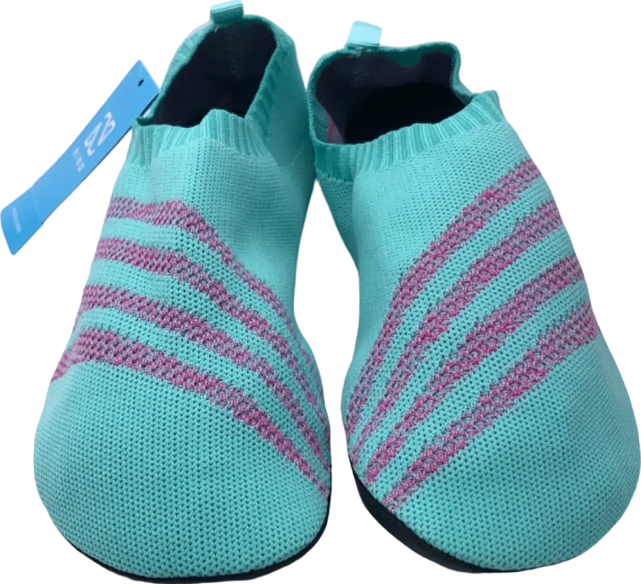 Aqua Blue  Knit Yoga Slippers / Aqua Watersport trainers UK 8.5/9.5