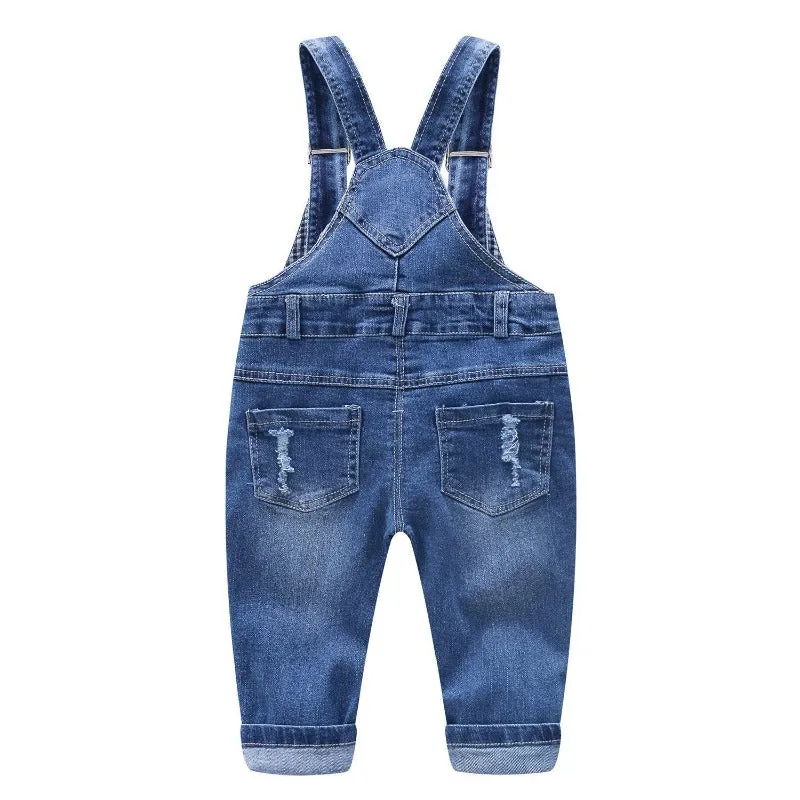 Baby Adjustable Ripped Fashion Jeans Overalls