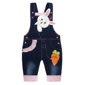 Baby Cartoon Carrot Bunny Novel Overalls