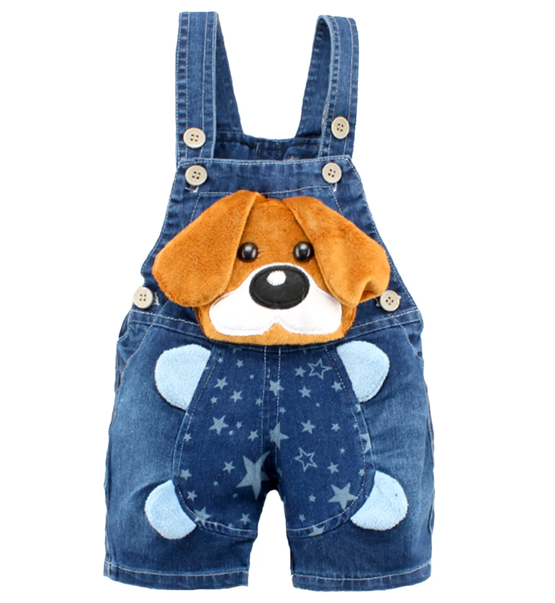 Baby Cute Summer Jean Overalls,Toddler Denim Cartoon 3D Animal Shortalls