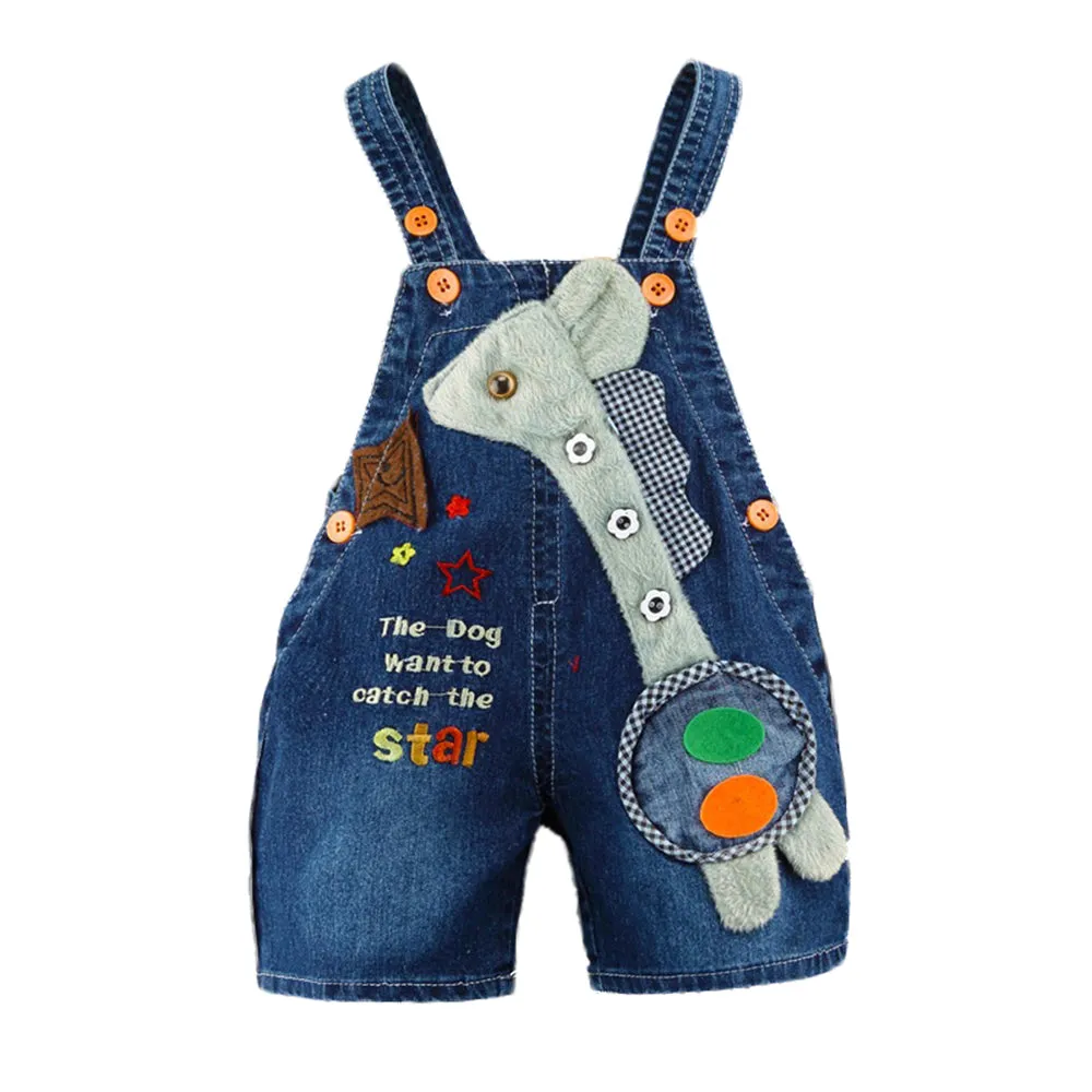 Baby Cute Summer Jean Overalls,Toddler Denim Cartoon 3D Animal Shortalls