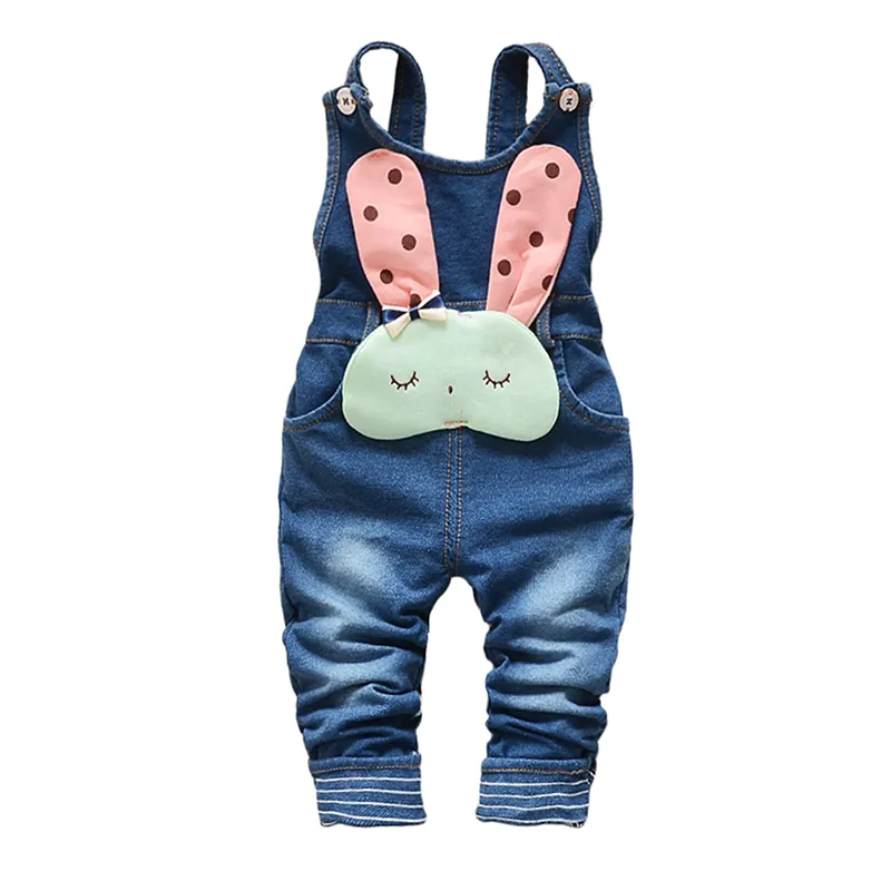 Baby girl cartoon bunny overalls