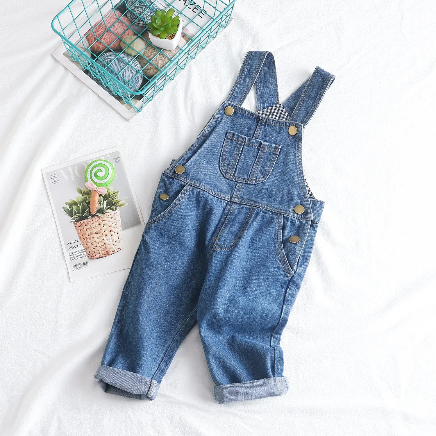 Baby Jeans Overalls Toddler Ripped Denim Workwear