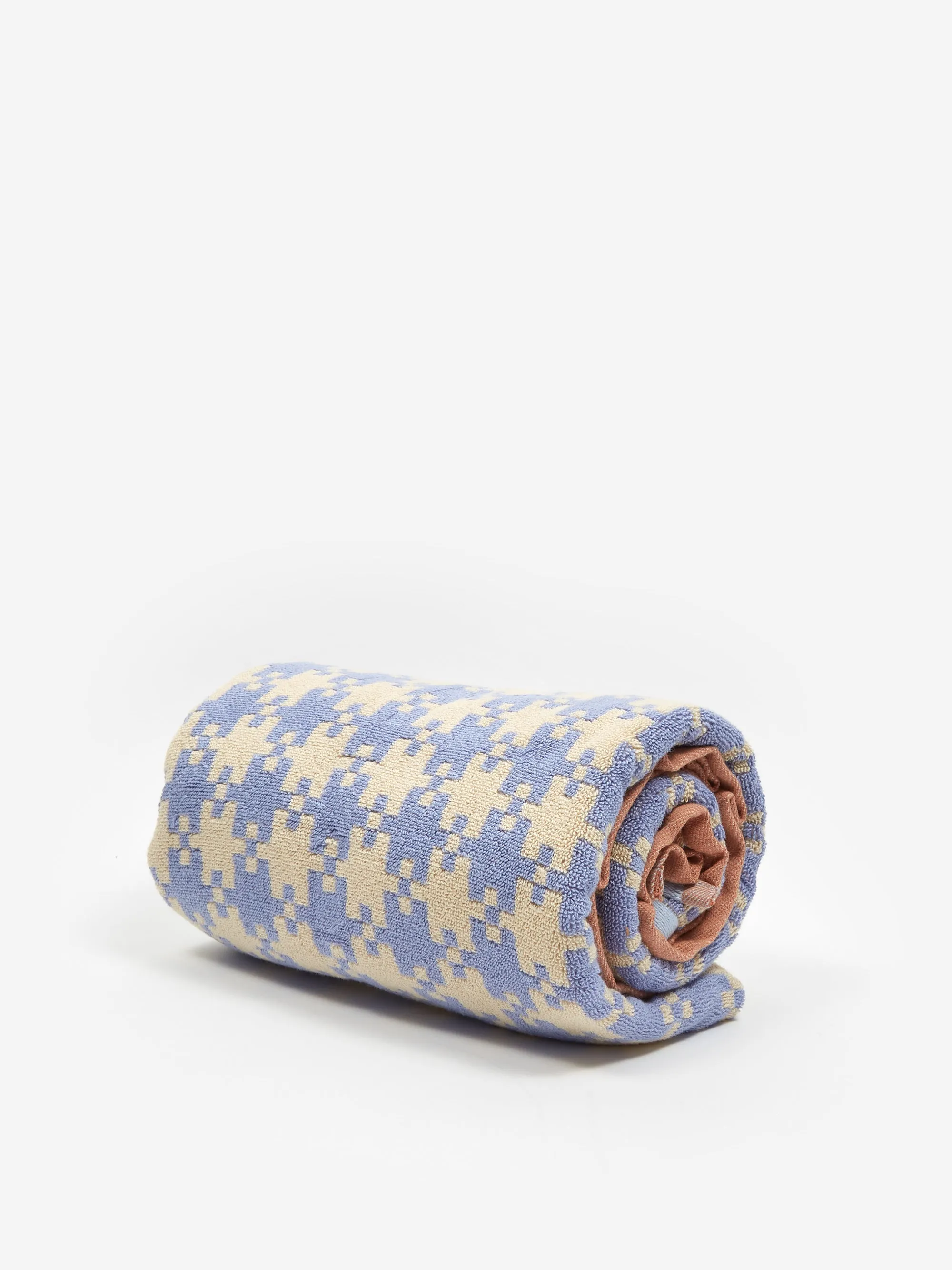 BAGGU Bath Towel - Blue Pixel Gingham