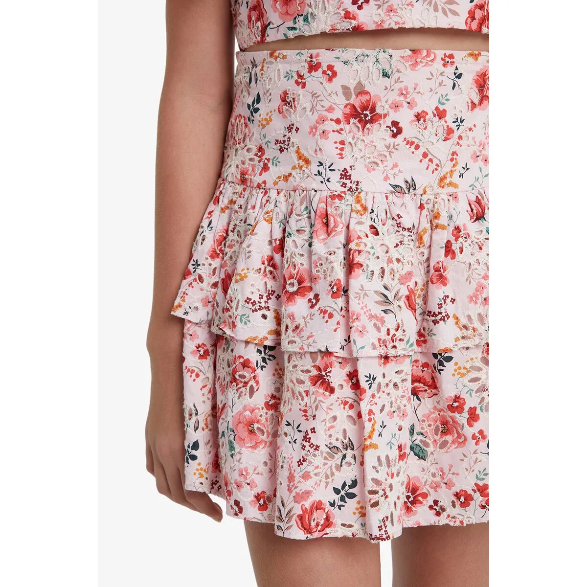 Bardot Junior - Amelia Broderie Skirt - Blush Floral