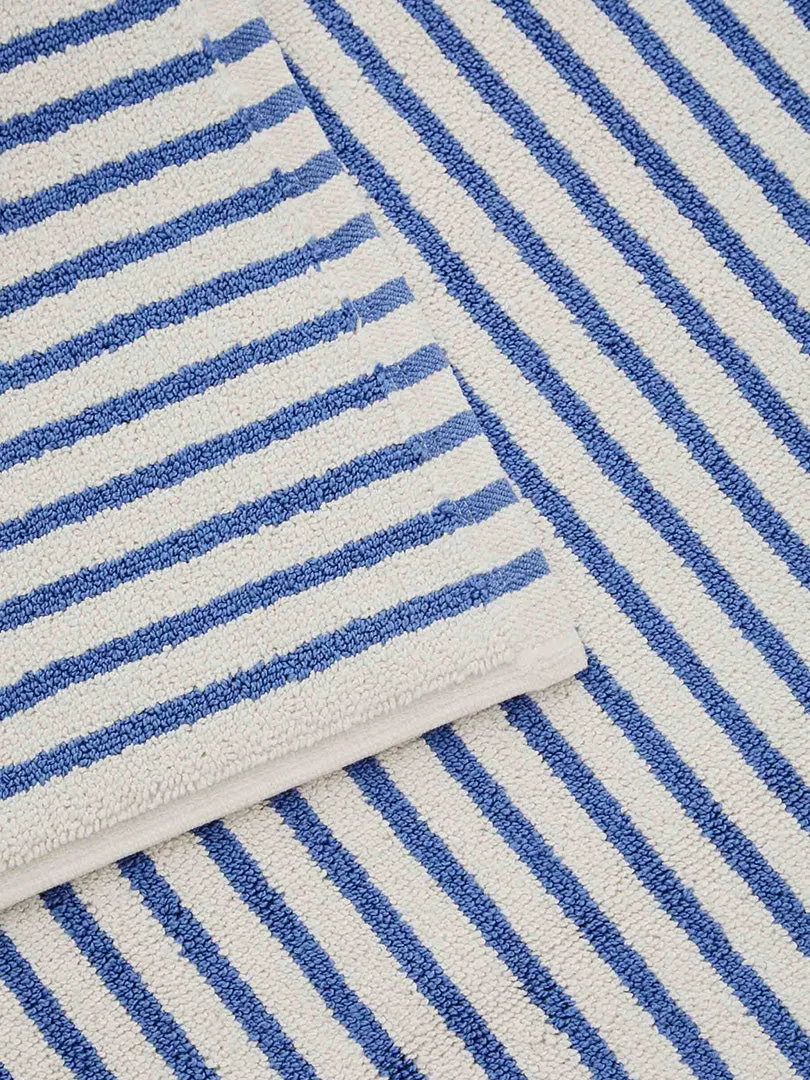 Bath Mat in Coastal Blue Stripes