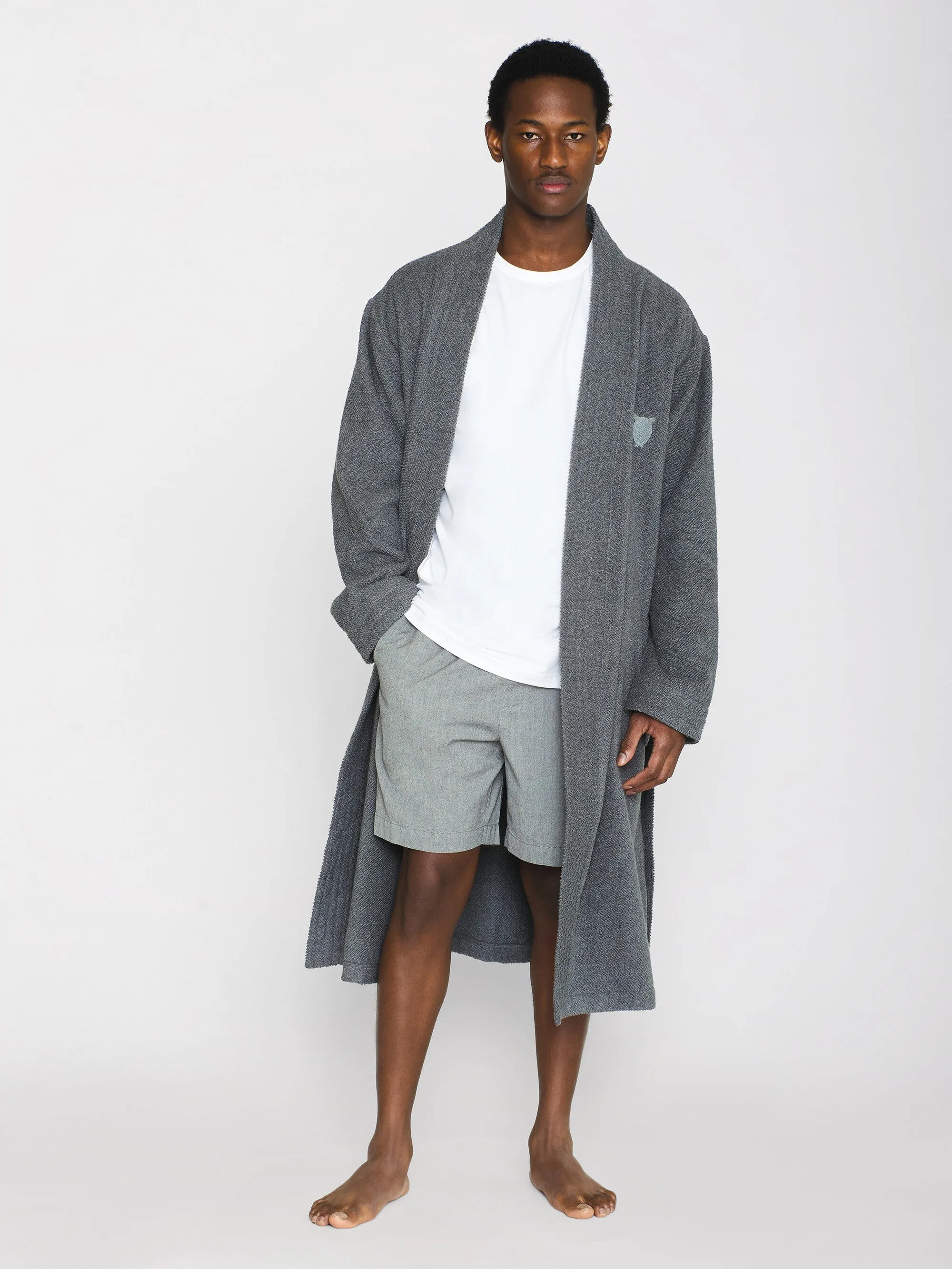 Bathrobe - GOTS/Vegan - Dark Grey Melange