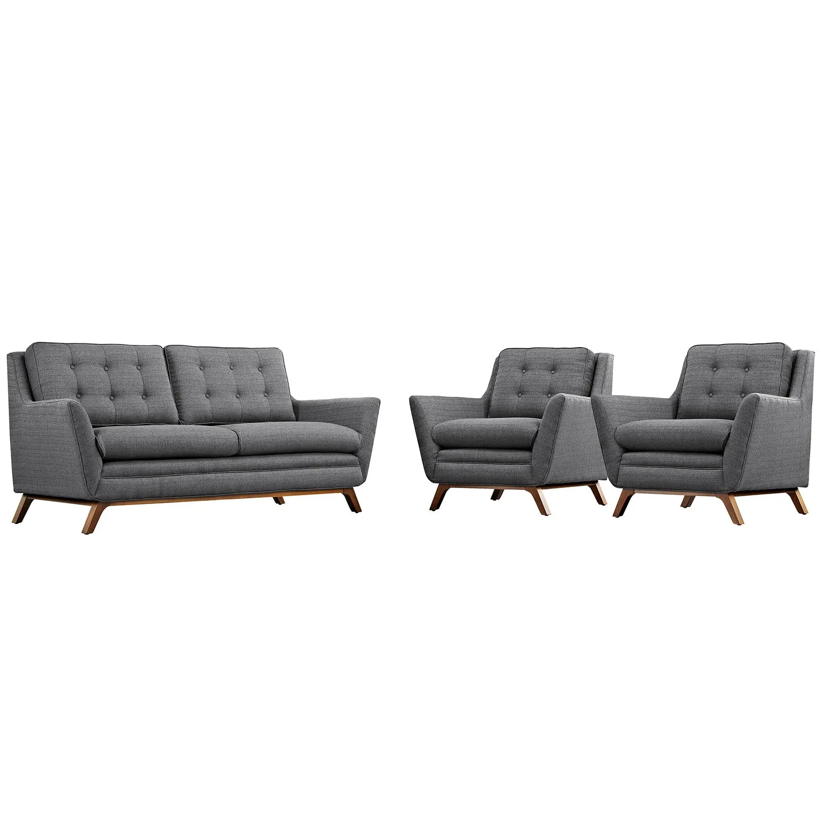 Beguile 3 Piece Upholstered Fabric Living Room Set by Modway