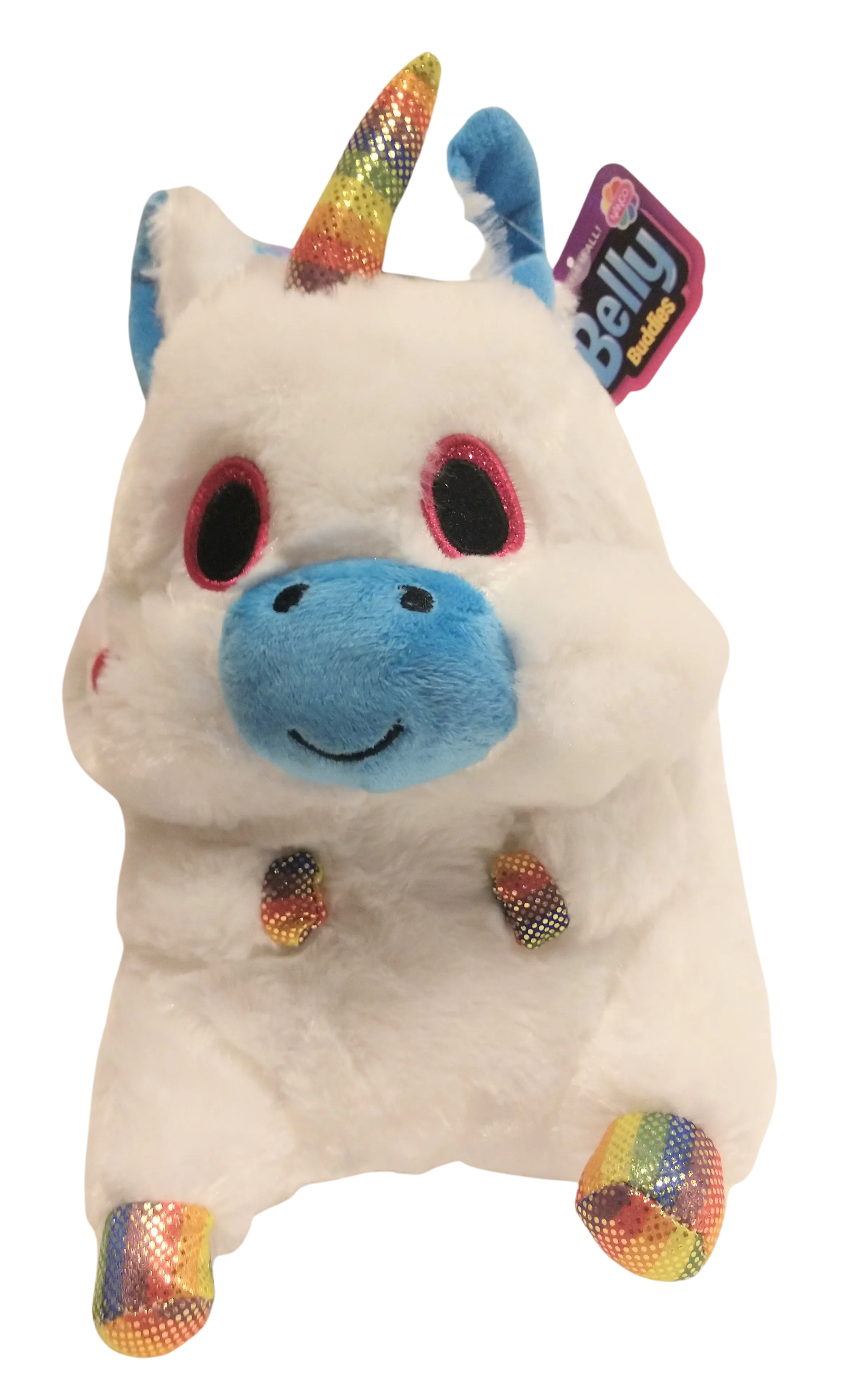 Belly Buddy Unicorn Plush 11" with Blue nose