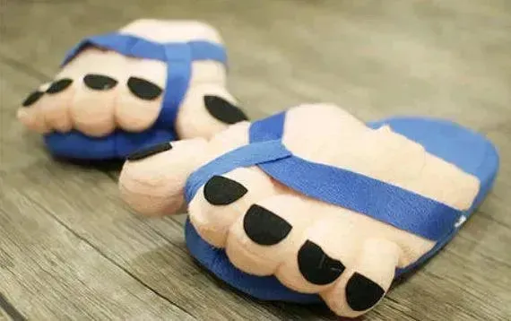 Big Giant Toe Plush Chic Women Men Creative Funny Cartoon Slippers for Winter and Autumn