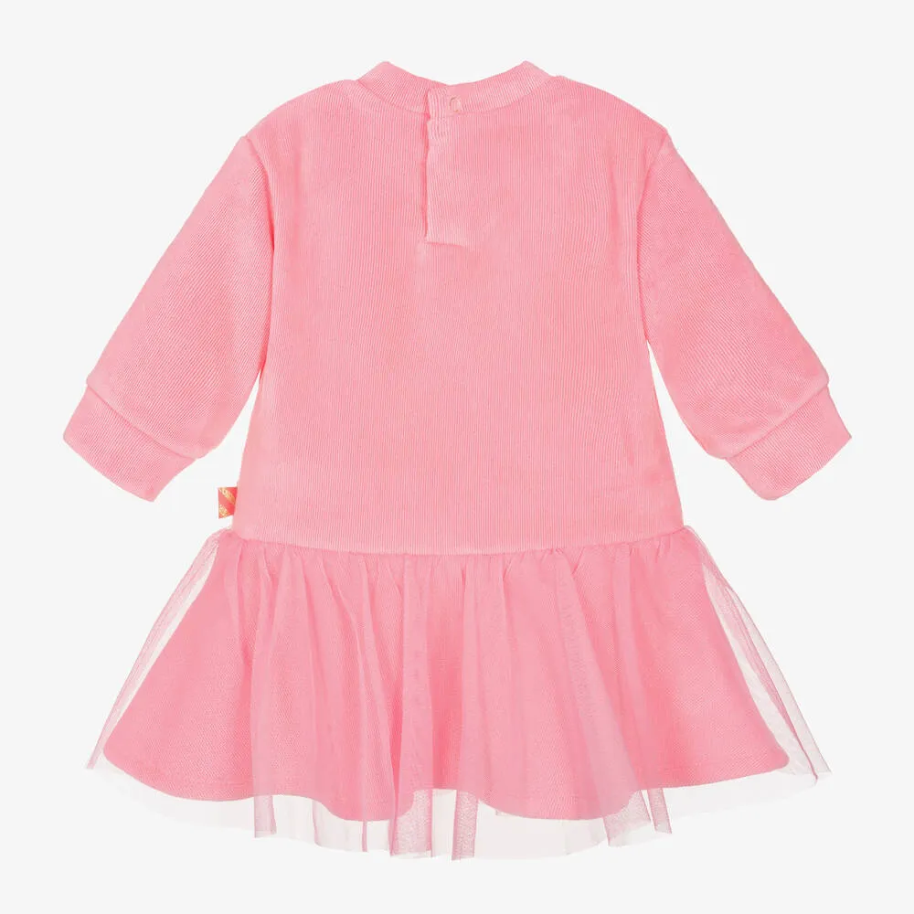 Billieblush Baby Girls Pink Velour & Tulle Unicorn Dress