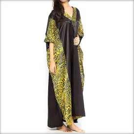 Black & Yellow Cheetah Print Kaftan