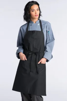 Black Bib Apron (3 Patch Pockets)